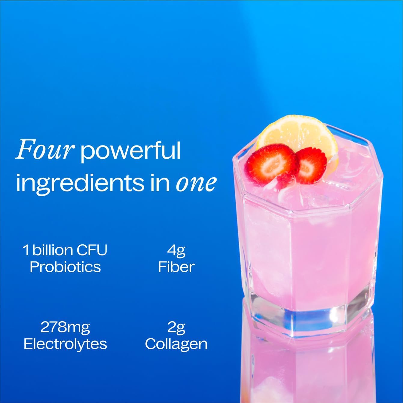 Belli Welli Daily Fiber Packets – Collagen, Probiotics & Electrolytes | Strawberry Lemonade 10ct