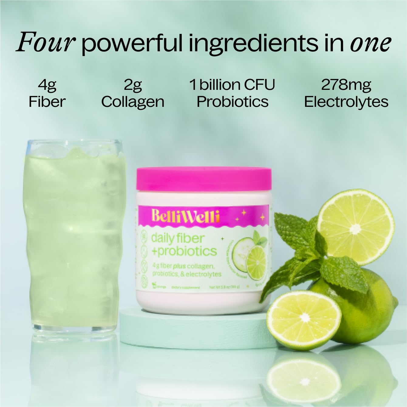 Belli Welli Fiber Supplement – Organic Acacia, Collagen & Probiotics