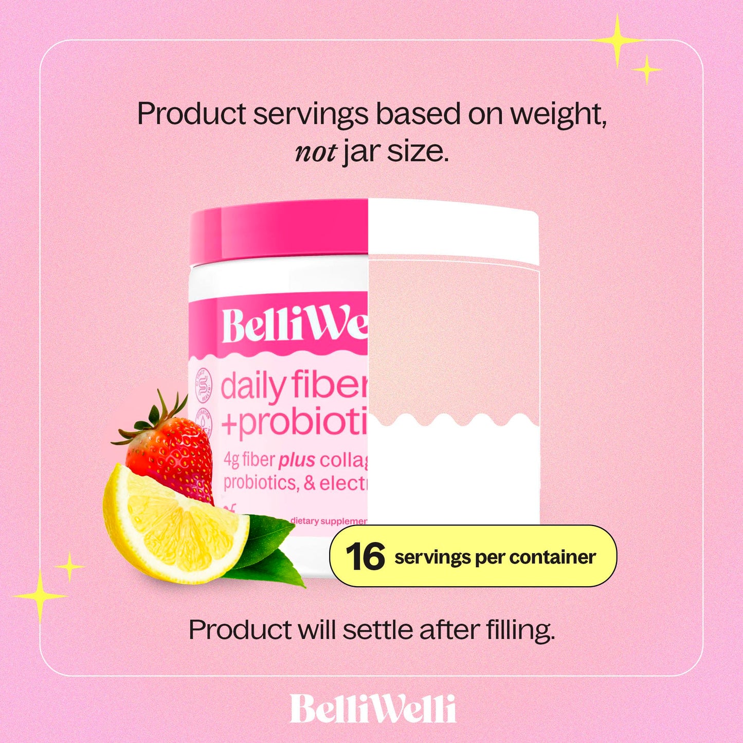 Belli Welli Fiber Supplement – Strawberry Lemonade (Organic Acacia)