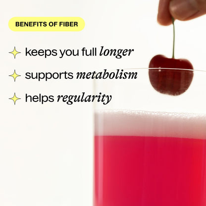 Belli Welli Fiber Supplement for Women & Men – Organic Acacia Fiber + Collagen, Electrolytes & Probiotics | Cherry Limeade