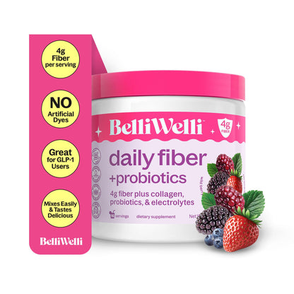 Belli Welli Fiber Supplement for Women & Men – Organic Acacia, Collagen & Probiotics