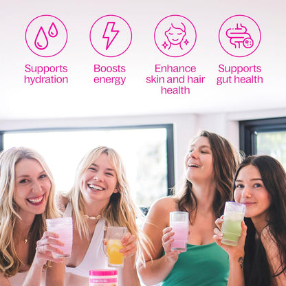 Belli Welli Fiber Supplement – Probiotic Fiber Powder with Collagen & Electrolytes, Peach Mango, 10 Pack