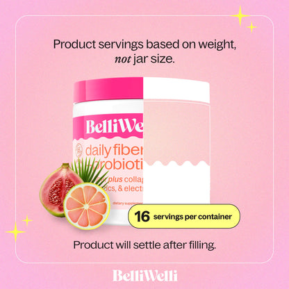 BelliWelli Fiber Supplement - Organic Acacia, Probiotics & Collagen (Tropical)
