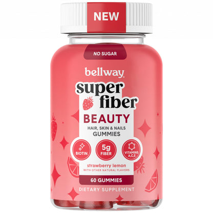 Bellway Super Fiber Gummies + Beauty – Sugar Free Fiber with Biotin