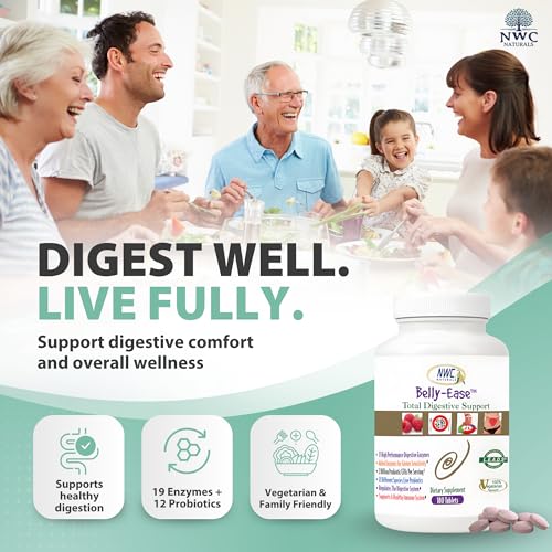 Belly-Ease Digestive Enzymes + Probiotics | NWC Naturals | 180 Chewables