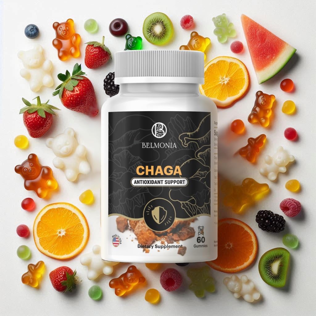 Belmonia Chaga Mushroom Gummies — Antioxidant Immune Support | 60 Gummies | Made in USA | Vegan & Gluten-Free