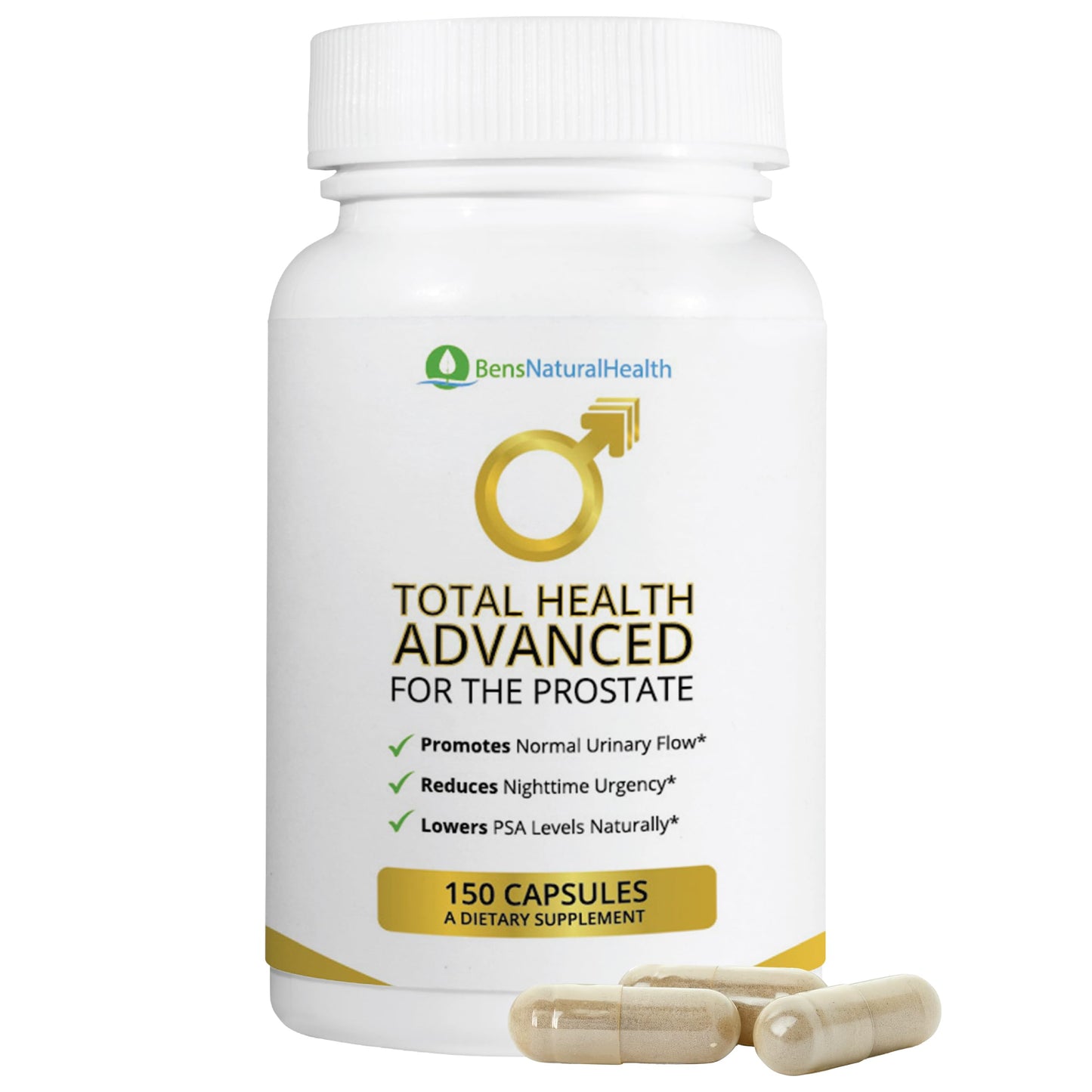 Ben's Natural Health Total Health Prostate Support – 29-Ingredient Formula, 150 Capsules