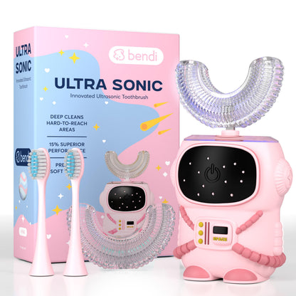 Bendi Sensory 360 U-Shaped Astronaut Kids Toothbrush – Pink, 5 Modes, Memory Function