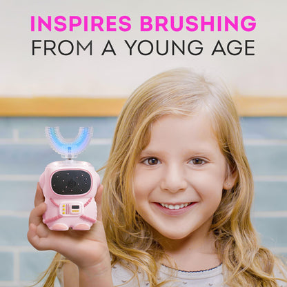 Bendi Sensory 360 U-Shaped Astronaut Kids Toothbrush – Pink, 5 Modes, Memory Function