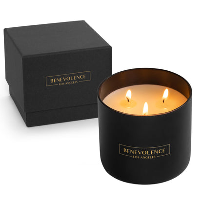 Benevolence LA 3 Wick Candle – Bergamot & Jasmine | 14.5 oz Soy, 45h Burn