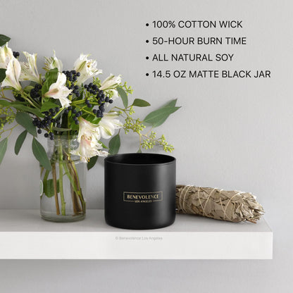 Benevolence LA 3 Wick Candle – Bergamot & Jasmine | 14.5 oz Soy, 45h Burn
