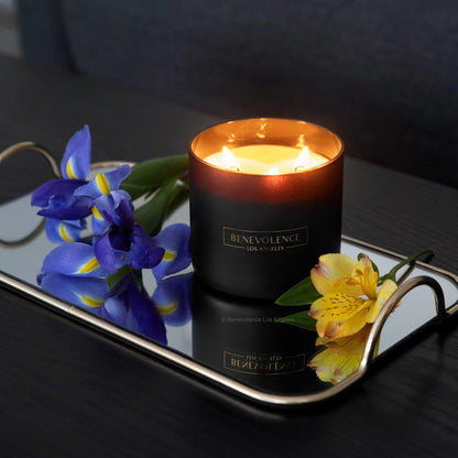 Benevolence LA 3 Wick Candle – Bergamot & Jasmine | 14.5 oz Soy, 45h Burn