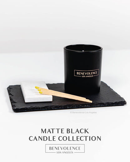 Benevolence LA Bergamot & Jasmine Christmas Scented Candles - 8oz Soy Candle (45 Hour Burn) | Black Home Fragrance