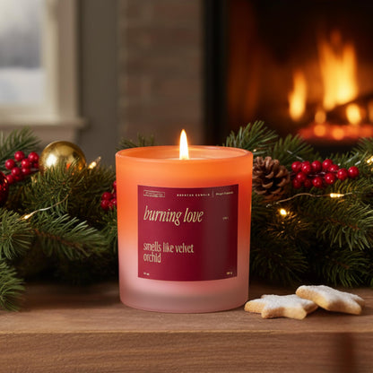 Benevolence LA Burning Love Scented Candles | 10 oz, 40-50 Hour Burn, Love Candle for Women | Romantic Gifts for Women and Men | Gift for Husband, Wife, Girlfriend | Fall Candles - Velvet Orchid