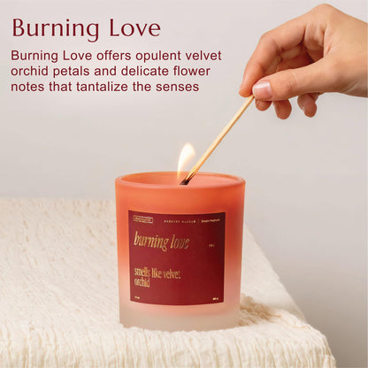 Benevolence LA Burning Love Scented Candles | 10 oz, 40-50 Hour Burn, Love Candle for Women | Romantic Gifts for Women and Men | Gift for Husband, Wife, Girlfriend | Fall Candles - Velvet Orchid
