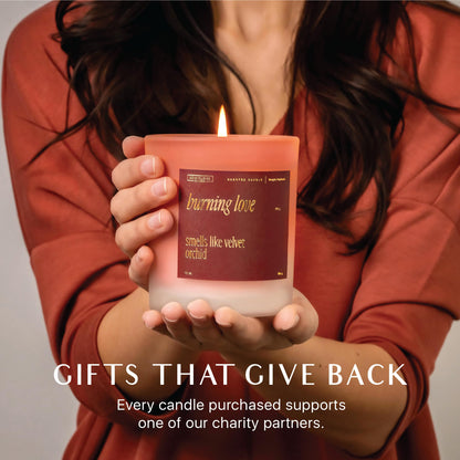 Benevolence LA Burning Love Scented Candles | 10 oz, 40-50 Hour Burn, Love Candle for Women | Romantic Gifts for Women and Men | Gift for Husband, Wife, Girlfriend | Fall Candles - Velvet Orchid