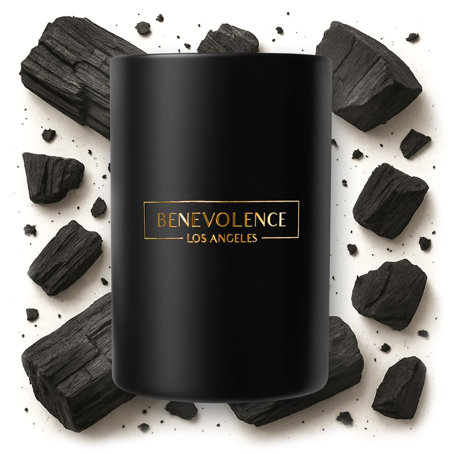Benevolence LA Charcoal Scented Candle - 10oz Soy Wax, Black Home Candle