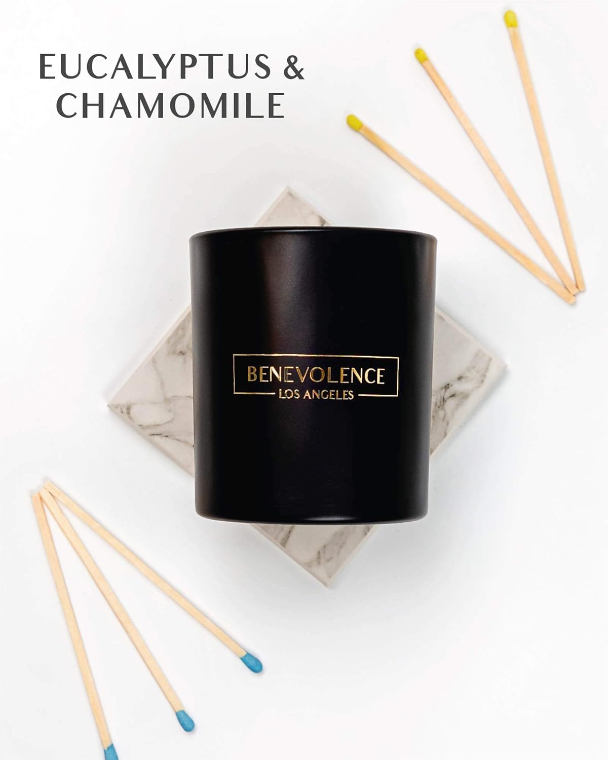 Benevolence LA Eucalyptus & Chamomile 8oz Soy Candle | Holiday Gift