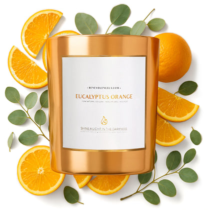 Benevolence LA Eucalyptus Orange Wood Wick Candle | 8oz, 45 Hour Burn
