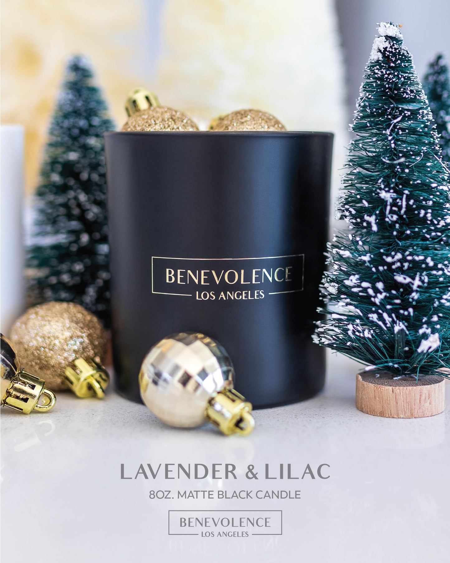 Benevolence Lavender & Lilac Soy Candle | 8oz Black Holiday