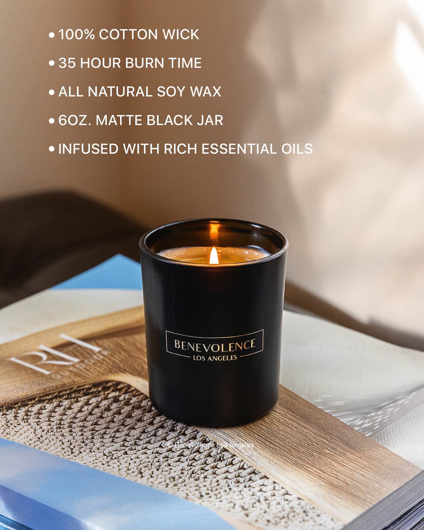 Benevolence LA Clearance Bergamot & Jasmine Soy Candle 6oz