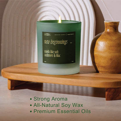 New Beginnings 10oz Soy Candle – Cashmere & Lilac | Benevolence LA