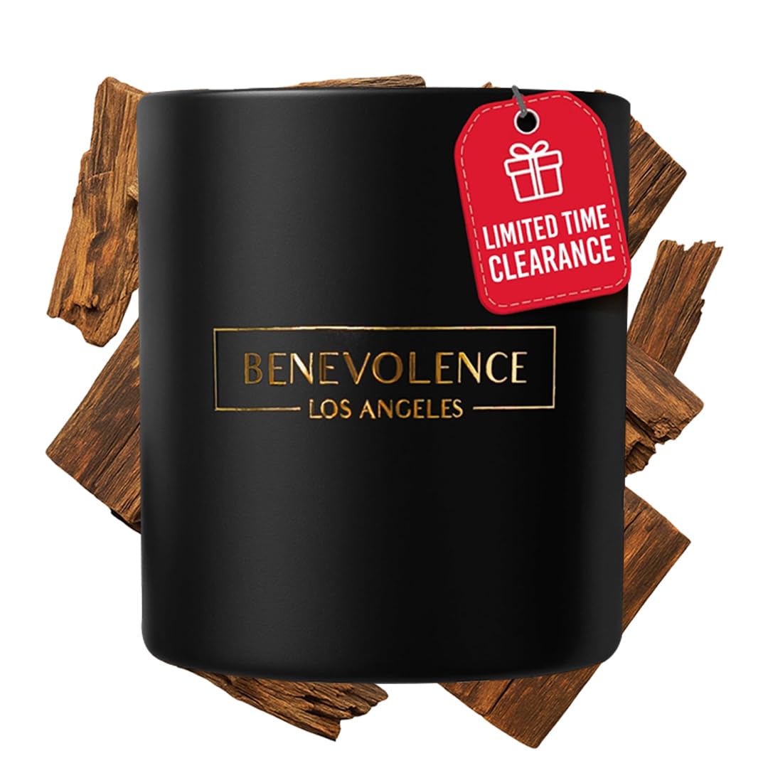 Benevolence LA Oud Wood Christmas Scented Candle – 8oz Soy | Holiday Gift