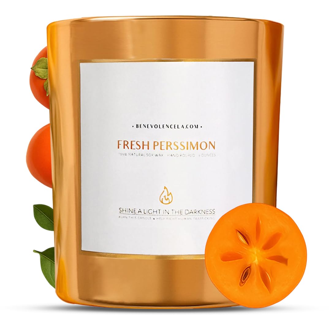Benevolence LA Persimmon Wood Wick Soy Candles - 8oz, 45 Hour Burn
