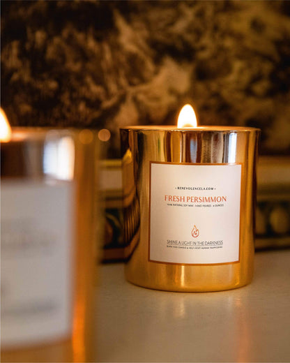 Benevolence LA Persimmon Wood Wick Soy Candles - 8oz, 45 Hour Burn