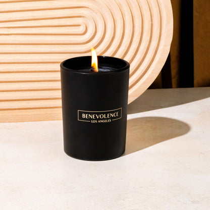 Benevolence LA Santal Scented Candle | 10oz Soy Christmas Candle – Luxury Black Candle for Home & Gifts