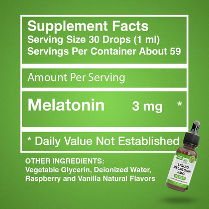 Benevolent 3mg Liquid Melatonin Drops – Fast-Acting Sleep Aid for Adults & Kids, Berry Vanilla (USA Made, 2 Month Supply)