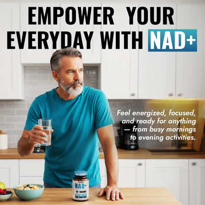 Benevolent NAD+ Supplement 1050mg | 3-in-1 NAD+ for Energy, Brain & Aging | 90 Caps