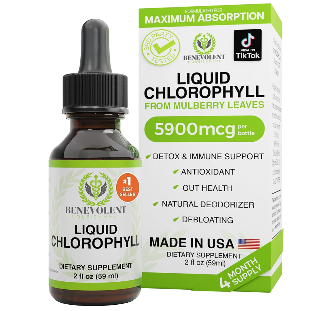 Benevolent Nourishment Chlorophyll Supplement - Mint Drops, 59ml, 4 Month Supply