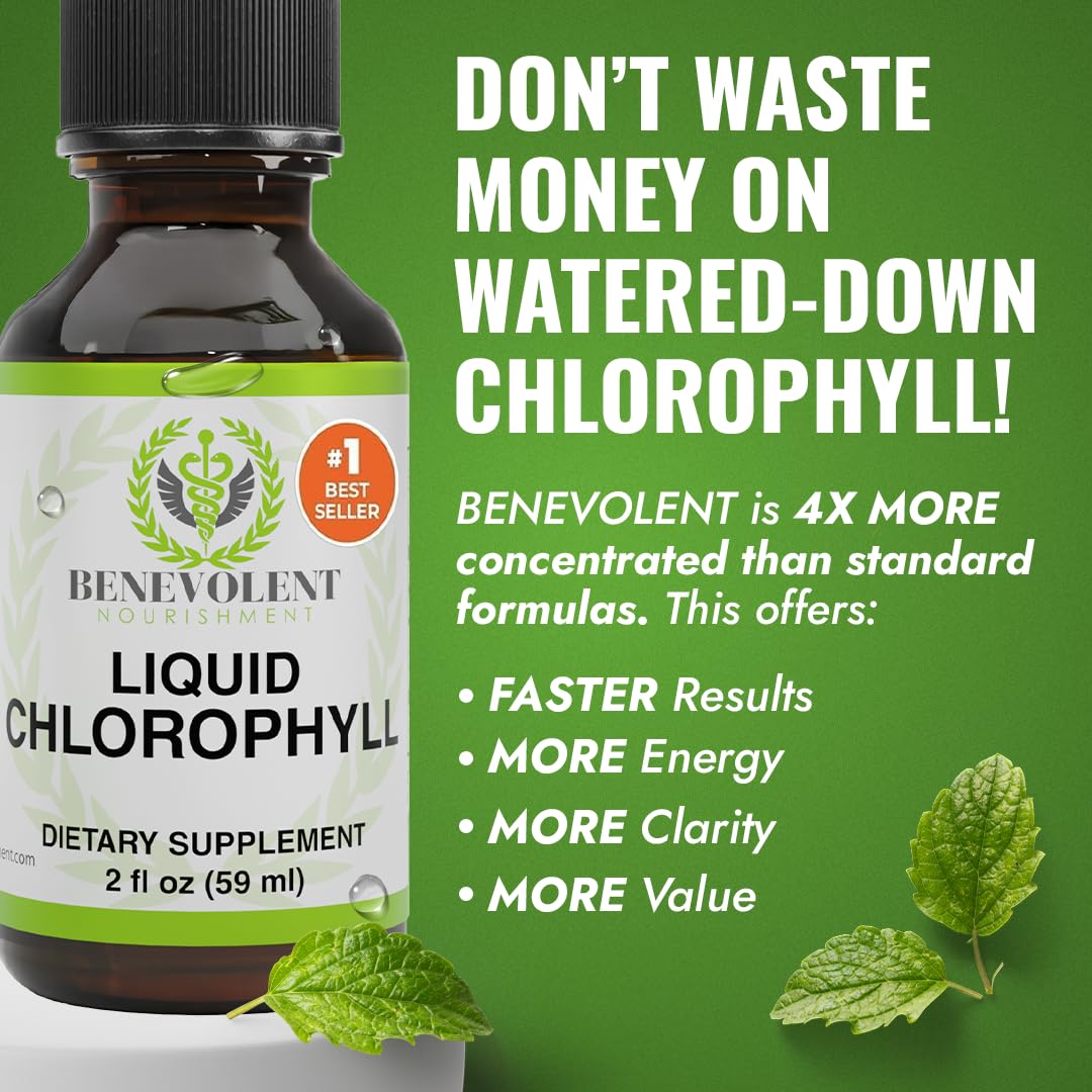Benevolent Nourishment Chlorophyll Supplement - Mint Drops, 59ml, 4 Month Supply