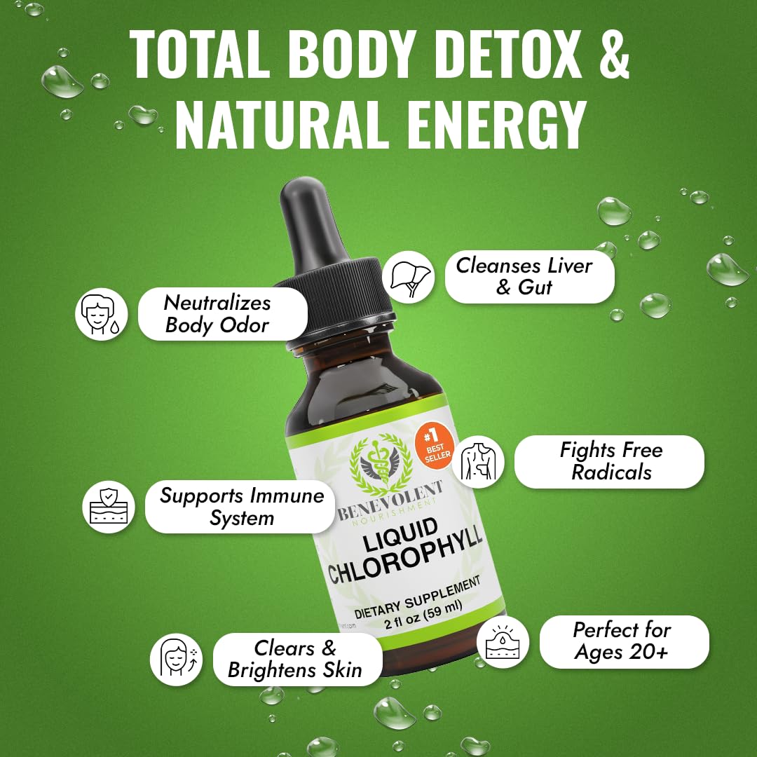 Benevolent Nourishment Chlorophyll Supplement - Mint Drops, 59ml, 4 Month Supply