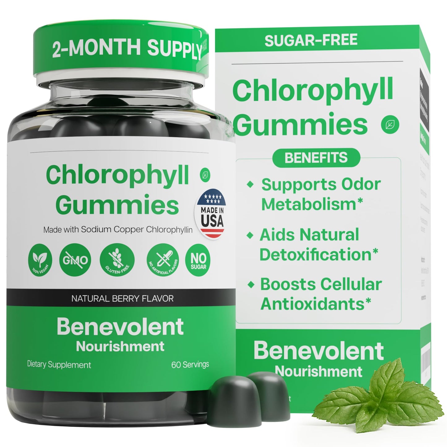 Chlorophyll Gummies – Detox & Immune Support, Sugar-Free | 60 Count
