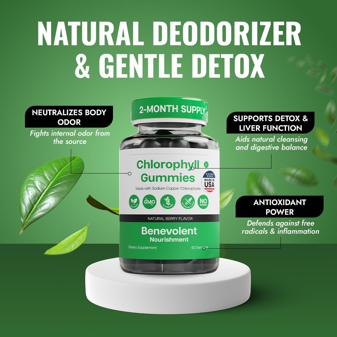 Chlorophyll Gummies – Detox & Immune Support, Sugar-Free | 60 Count