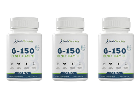 Benfocomplete Benfotiamine 150 mg – 120 Gelatin Capsules per Bottle | Pack of 3 Bottles BritishVita | Premium UK Vitamins & Wellness Supplements