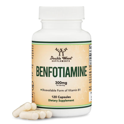 Benfotiamine 300mg Servings – 120 Capsules (150mg per) Non-GMO | Double Wood