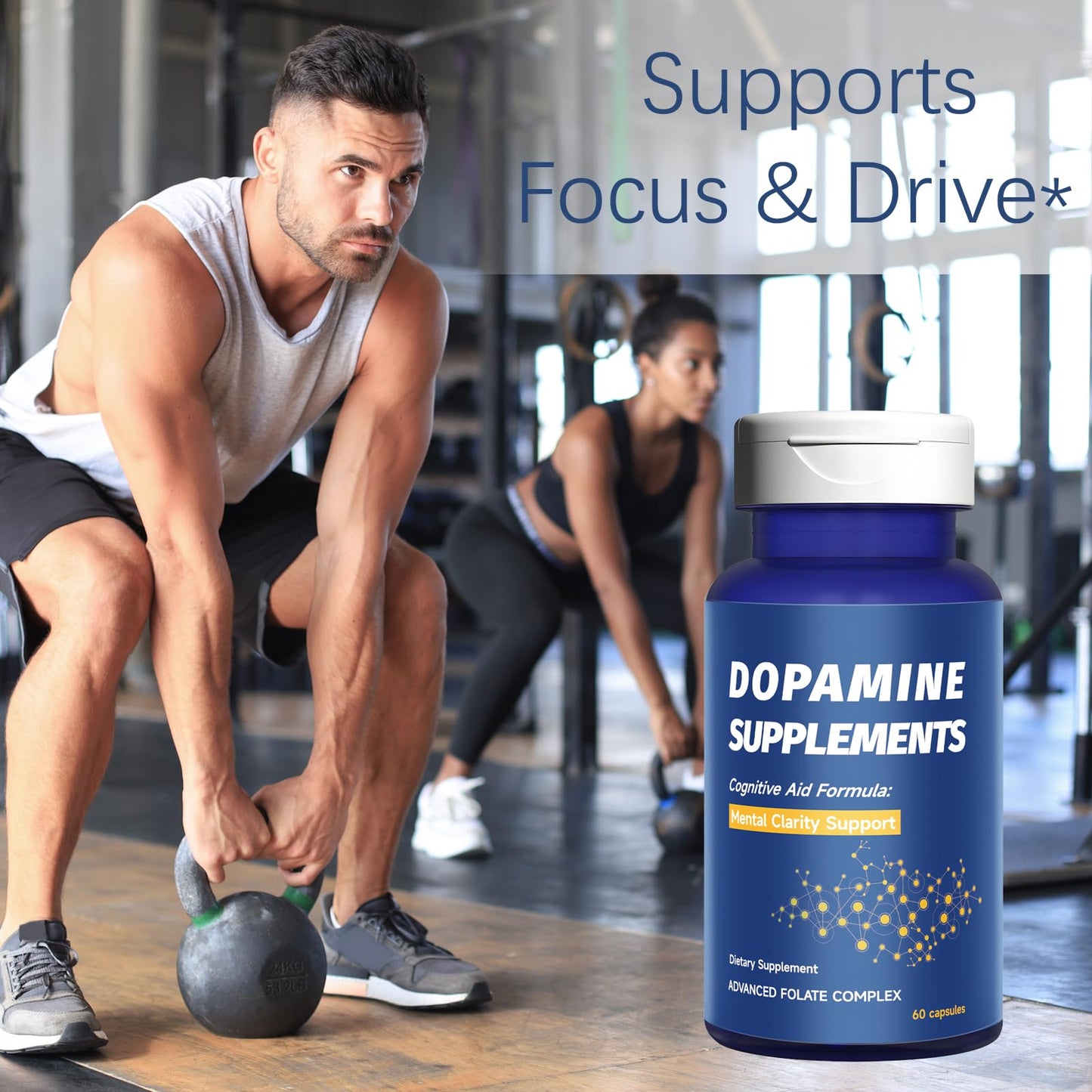BENIX Dopamine Brain Food – 650mg L-Tyrosine for Focus & Mental Clarity – 60 Capsules