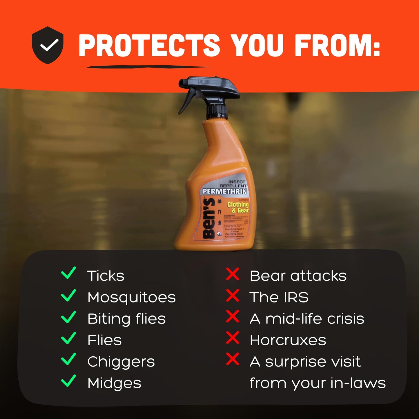 Ben's Clothing & Gear Insect Repellent – Permethrin Spray for Clothes & Gear, Up to 6 Weeks, 24 oz (Pack of 2)
