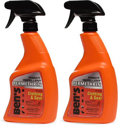 Ben's Clothing & Gear Insect Repellent – Permethrin Spray for Clothes & Gear, Up to 6 Weeks, 24 oz (Pack of 2)