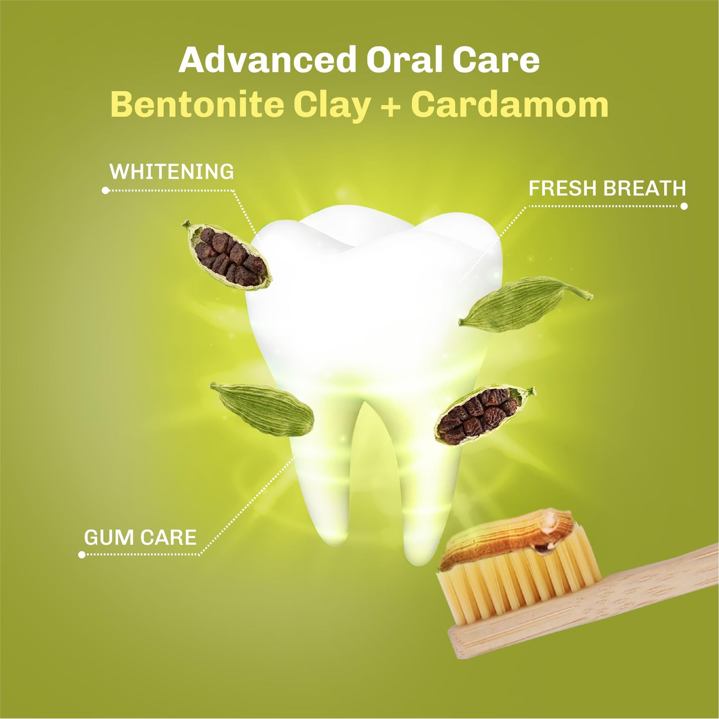 Bentodent Fluoride-Free Remineralizing Bentonite Toothpaste with Cardamom – Mint-Free, 3.52 oz