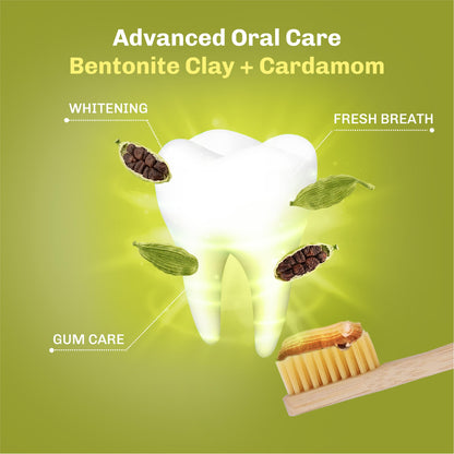Bentodent Fluoride-Free Remineralizing Bentonite Toothpaste with Cardamom – Mint-Free, 3.52 oz