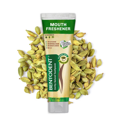 BENTODENT Fluoride-Free Remineralizing Calcium Bentonite Clay Toothpaste – Cardamom, Mint-Free, 3.52 oz