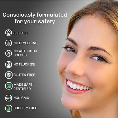 BENTODENT Charcoal Toothpaste – Natural Whitening, SLS & Fluoride Free, Vegan