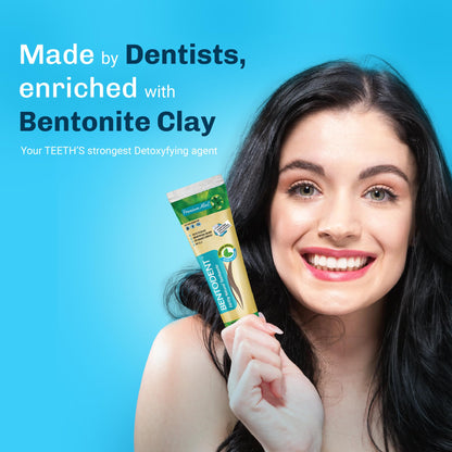 Bentodent Calcium Bentonite Toothpaste – Fluoride Free, SLS Free, Mint & Cardamom (Family Pack)