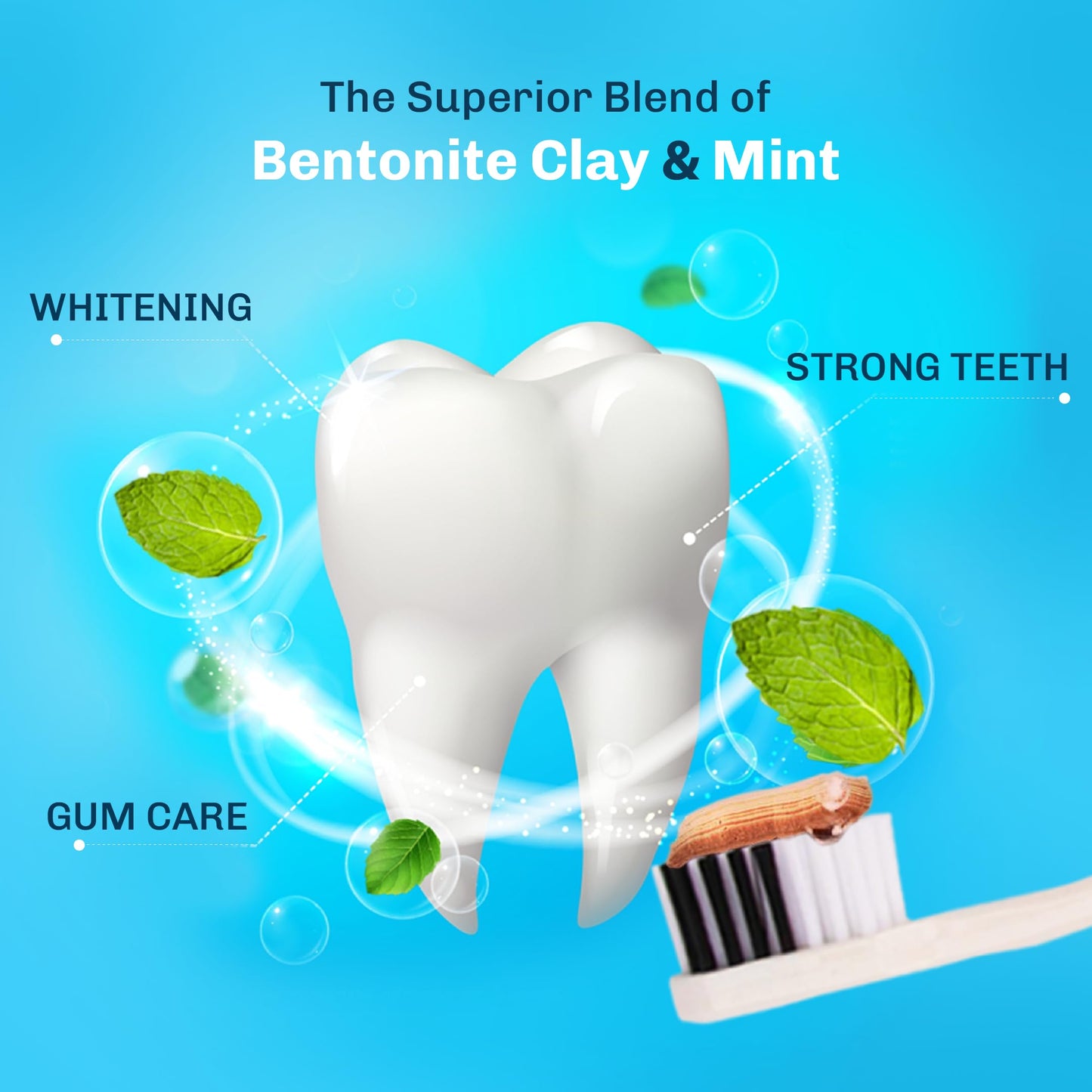 Bentodent Calcium Bentonite Toothpaste – Fluoride Free, SLS Free, Mint & Cardamom (Family Pack)