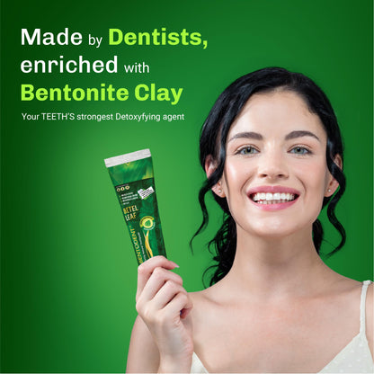 Bentodent Fluoride-Free Remineralizing Toothpaste – Organic Bentonite Clay & Betel Leaf | SLS-Free, Vegan