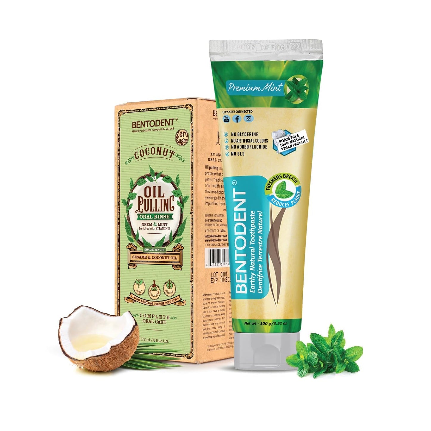 Bentodent Fluoride Free Mineral Toothpaste with Bentonite & Oil Pulling